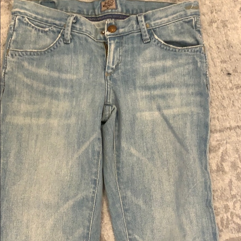 Gold sign light denim jeans